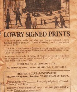 Level Crossing By LS Lowery paper Advert
