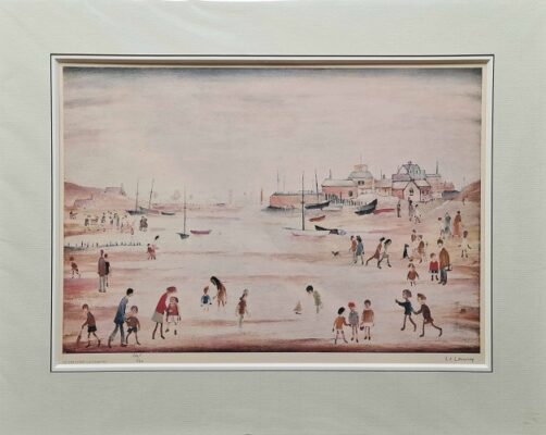 On The Sands - Signed Limited Edition Print By LS Lowry - Lowry Art