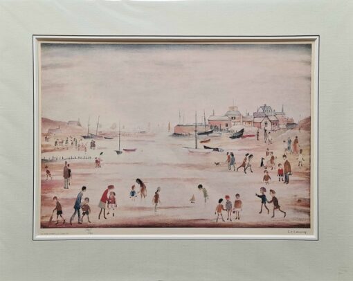 On the Sands by LS Lowry - Mounted Frame