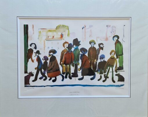 People Standing About by LS Lowry - Mounted Frame