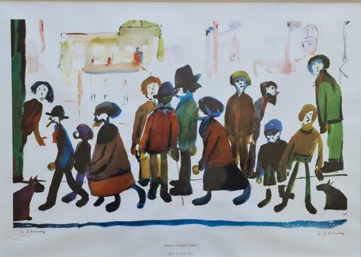 People Standing About by LS Lowry - Signed Limited Edition Print